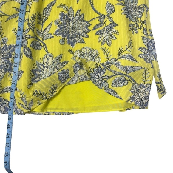 LOFT Trellis Yellow Floral Garden‎ Ruffle Midi Dress Women's XSP - Picture 12 of 13
